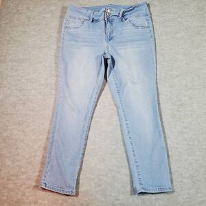 D. Jeans Pants Youth 12 Blue Skinny Button Fly Straight Leg Ankle Denim